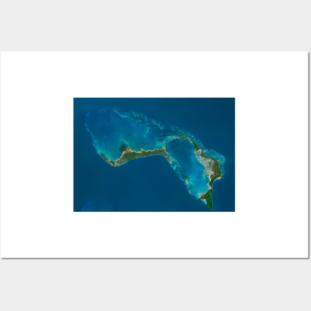 Grand Bahama and Abaco Islands, Bahamas, satellite image (C037/1299) Wall Art by SciencePhoto